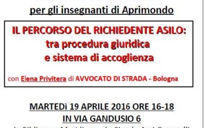 19.04.16 Bologna: “Il percorso del richiedente asilo”