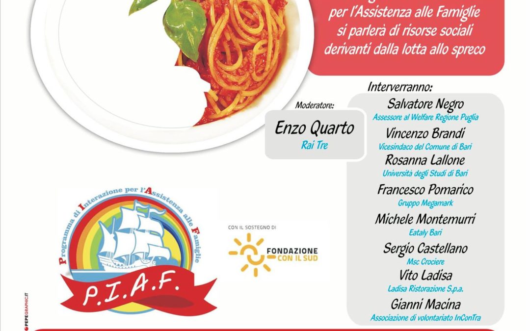 18.11.16 A Bari il convegno “Non scarto ma risorsa”