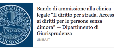 A Bari nasce la clinica legale “Il diritto per strada”