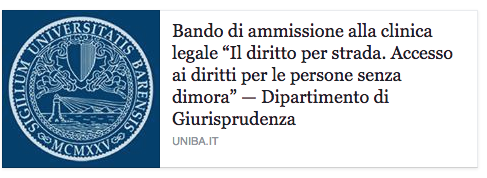 A Bari nasce la clinica legale “Il diritto per strada”