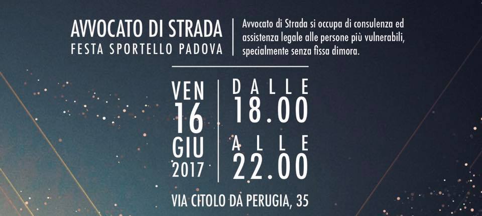 16.06.17, la festa annuale dei volontari di Avvocato di strada Padova