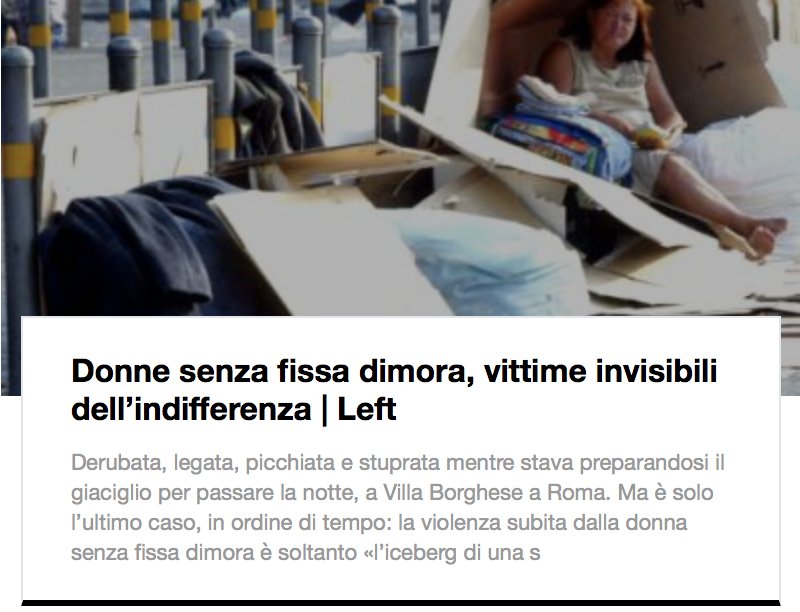 Donne senza fissa dimora, vittime invisibili dell’indifferenza. Left intervista Antonio Mumolo