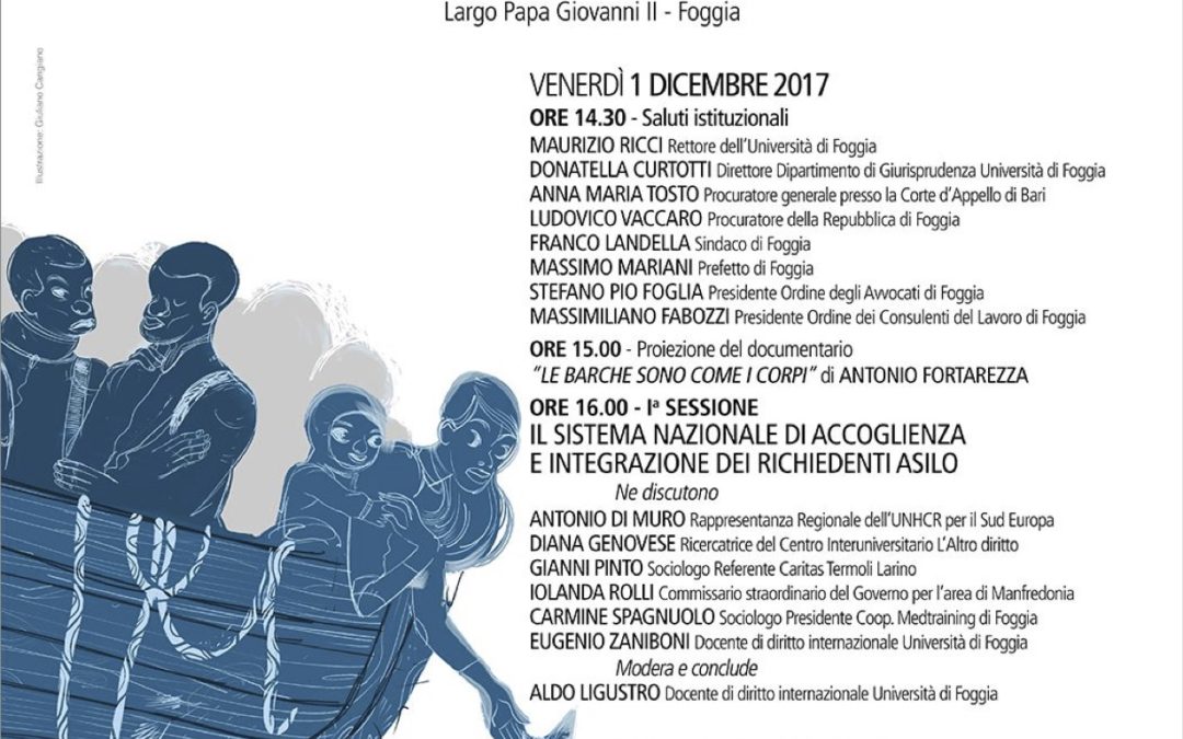 Foggia, 1 e 2 dicembre: “Politiche migratorie, protezione internazionale e lavoro”