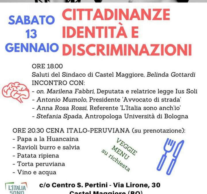 13.01.18. Castel Maggiore: “Cittadinanze, Identità e discriminazioni”