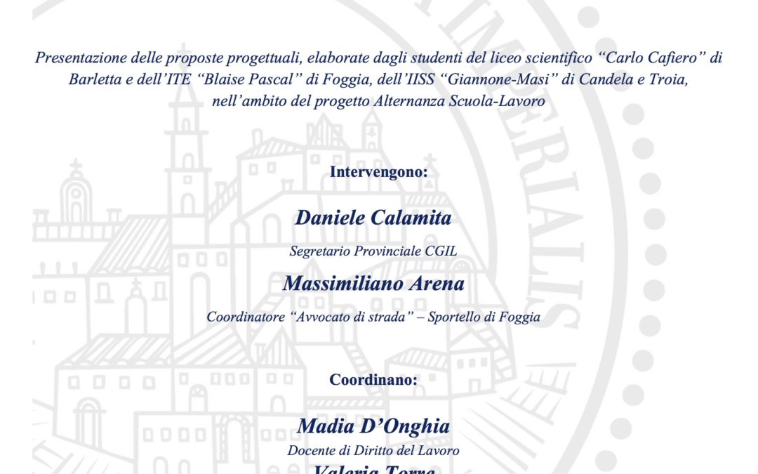 Anche a Foggia al via la “clinica del diritto”