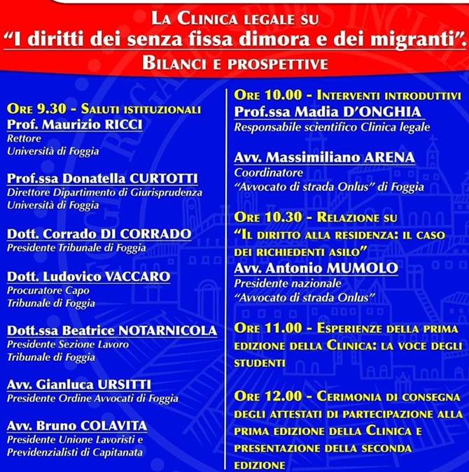 Convegno finale “Clinica legale Foggia”