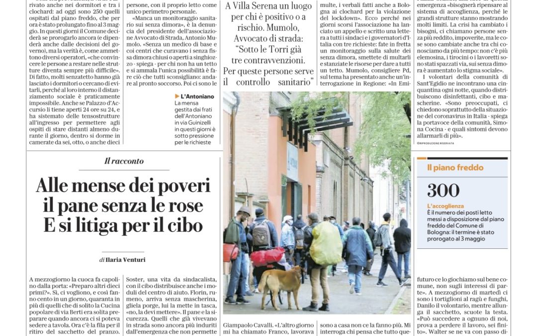 Multe e contagi, ma ora per i senza tetto di Bologna c’è un rifugio