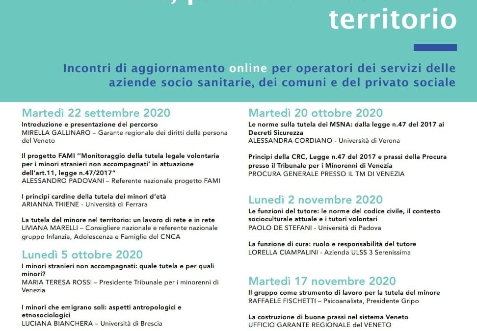 La Tutela Volontaria per MSNA – Progetto FAMI, ripartono gli incontri virtuali