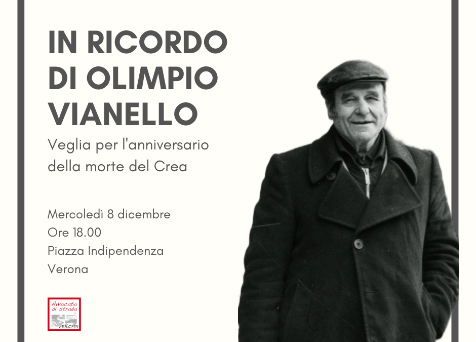8 dicembre, Verona: iniziativa in ricordo di Olimpio Vianello
