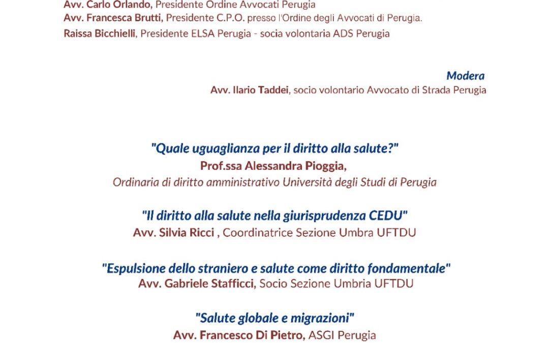 12.06.23 Perugia: “Salute e diseguaglianze: analisi e prospettive”