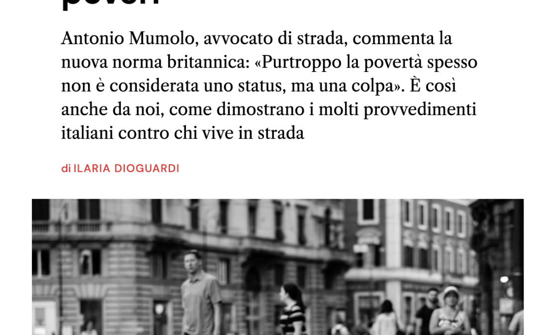 In UK si parla di una legge che condanna al carcere le persone senza dimora che puzzano